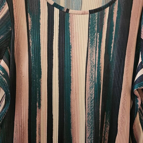 Cuddl Duds super soft lavender Pink multicolor striped short sleeve large - Picture 5 of 8